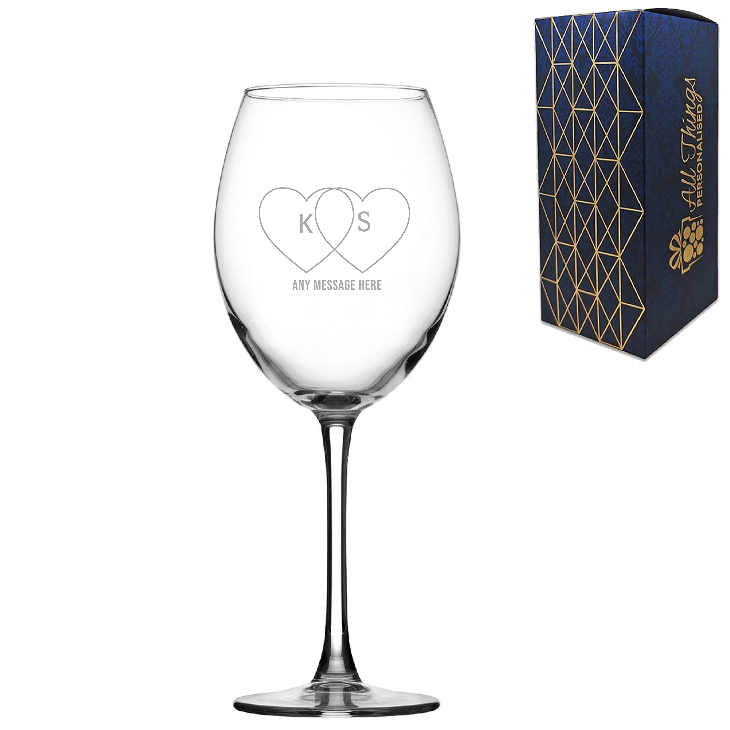 Personalised Engraved Valentines Day Enoteca Red Wine Glass, 19oz/560ml Wine, Thoughtful Customised Gift, Laser Engraved in The UK, Dishwasher Safe Clear Glass, Dishwasher Safe