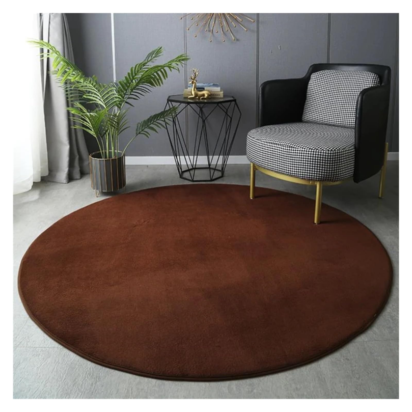 Tapis rampant enfants en velours de corail café de 120 cm pour protéger des sols froids