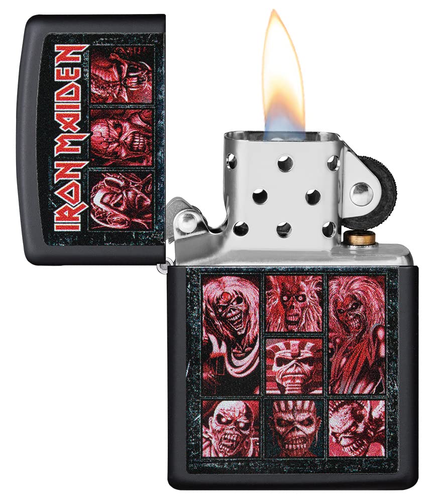 Zippo Briquet Tempête - Modèle Iron Maiden - Color Image avec Finition Noire Mate - Rechargeable - Réutilisable - Design Coupe-Vent - Coffret Cadeau Fabriqué aux États-Unis