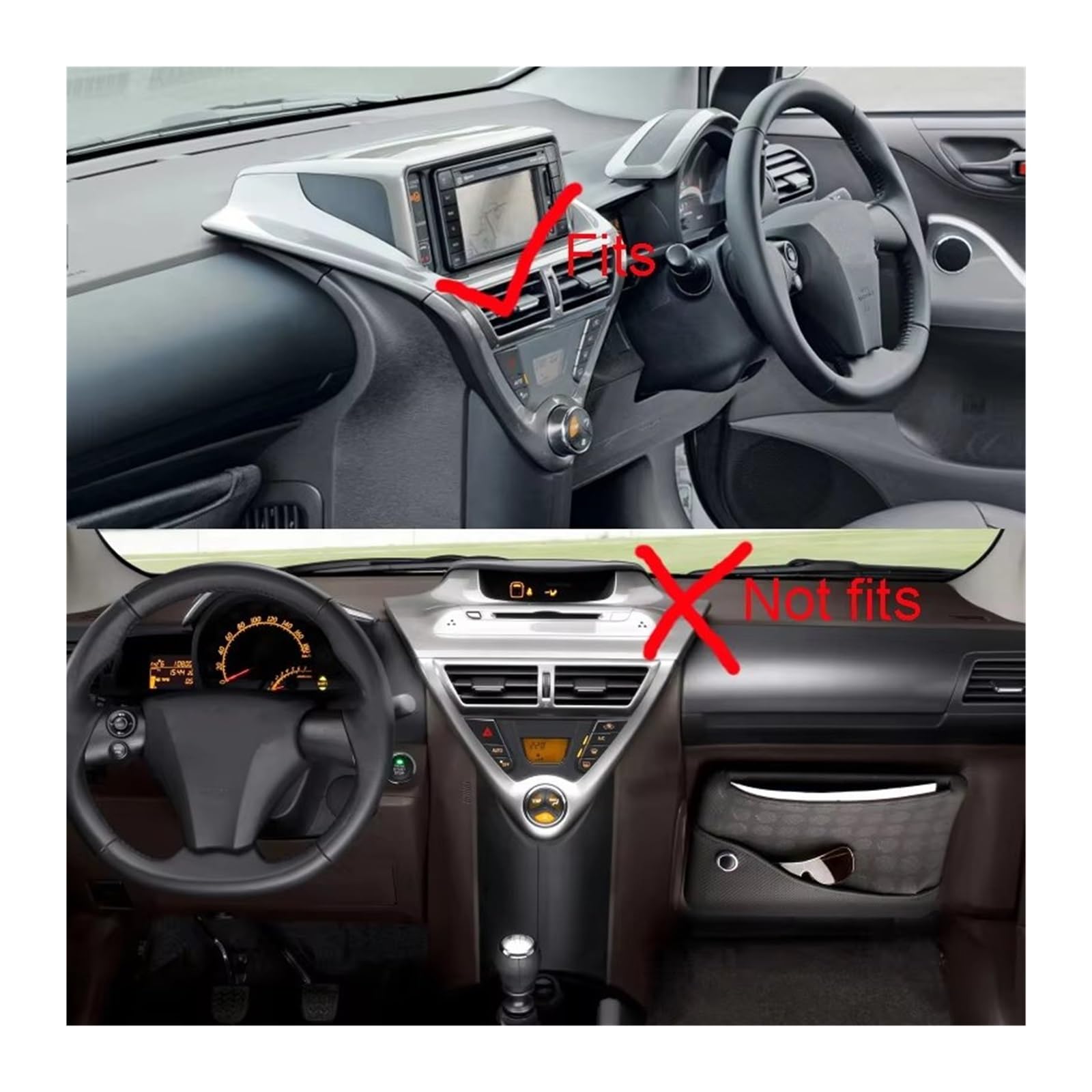 Marco plástico Radio Panel Radio Fascia Coche Kit Tablero 9 Pulgadas para Toyota IQ 2008-2016 Placa Adaptadora Bisel Consola Facia Cubierta Embellecedora