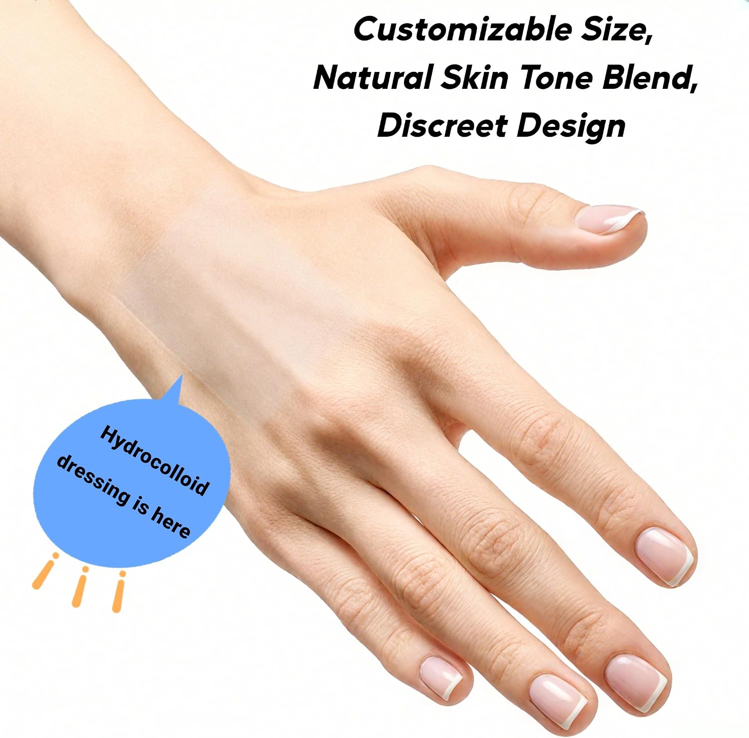Hydrocolloid Bandages Roll 2" × 10'– Hydrocolloid Dressing Roll for Wound Healing and Protection, Hydrocolloid Gel Bandages with Self-Adhesive, Waterproof/Breathable/Skin-Friendly/Soft, Cut-to-Size