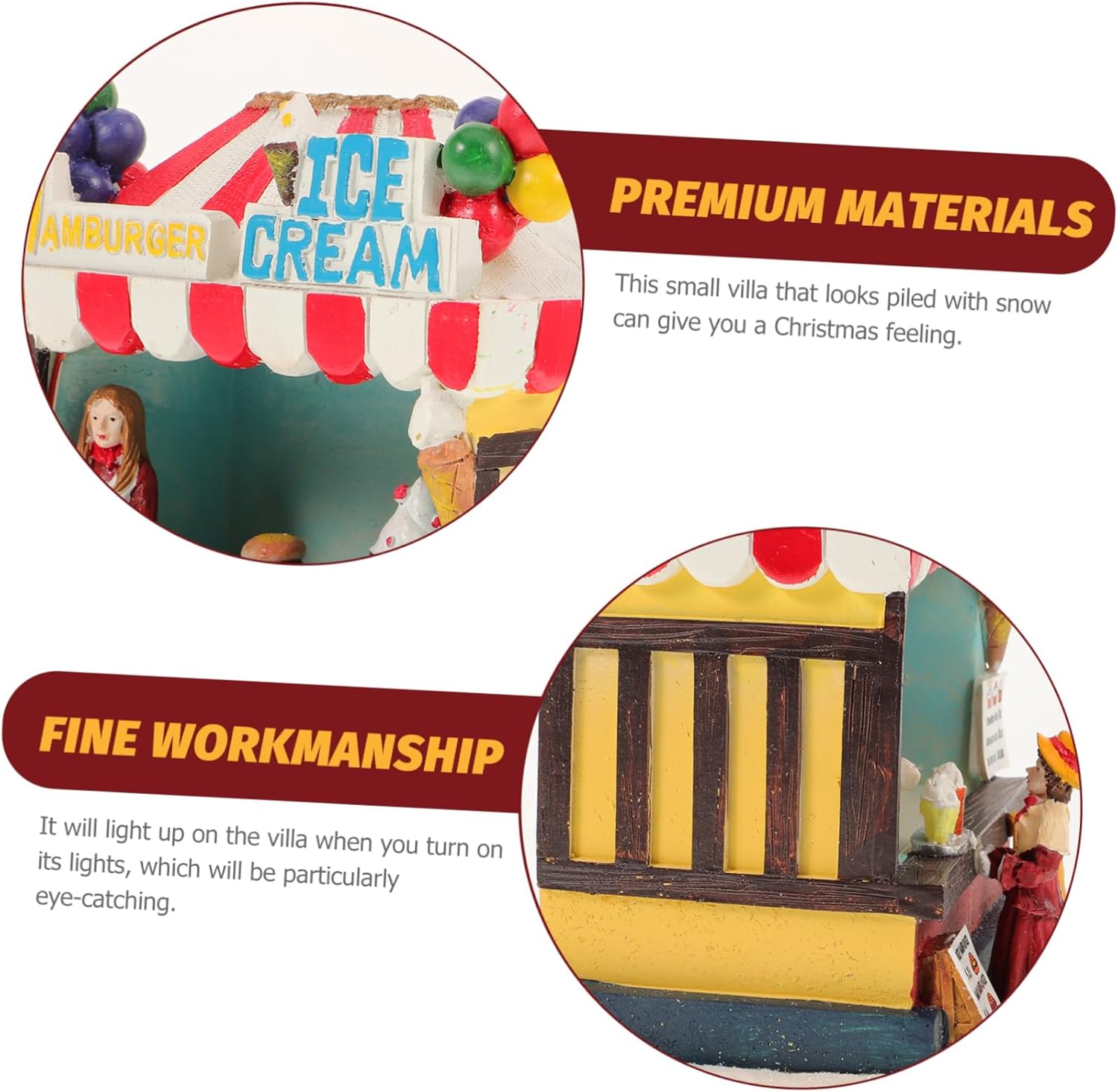 Christmas Resin Villa Ornament Xmas House Decoration for Home Decor Holiday Unique