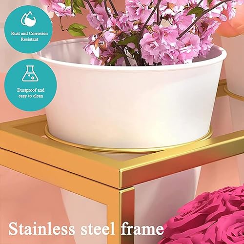 Miniatura 7 de QQXX Soporte de exhibición de flores, soporte de 3 niveles para plantas al aire libre, soportes de flores para plantas de interior, estante de