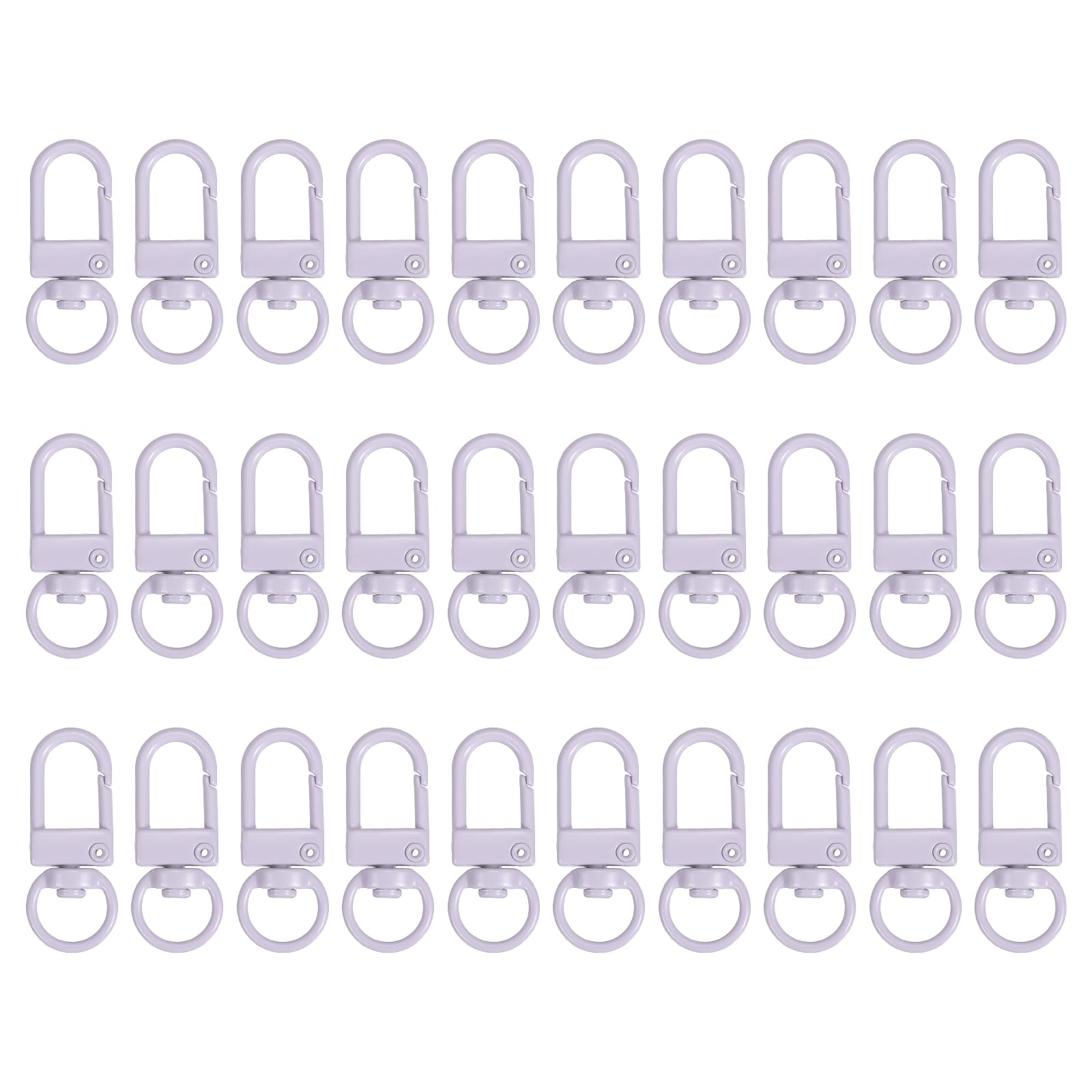 PATIKIL 30Pcs Lobster Claw Clasps, Metal Lanyard Clip Keychain Swivel Trigger Snap Hooks for Bag Key Chains DIY Accessories, Light Purple