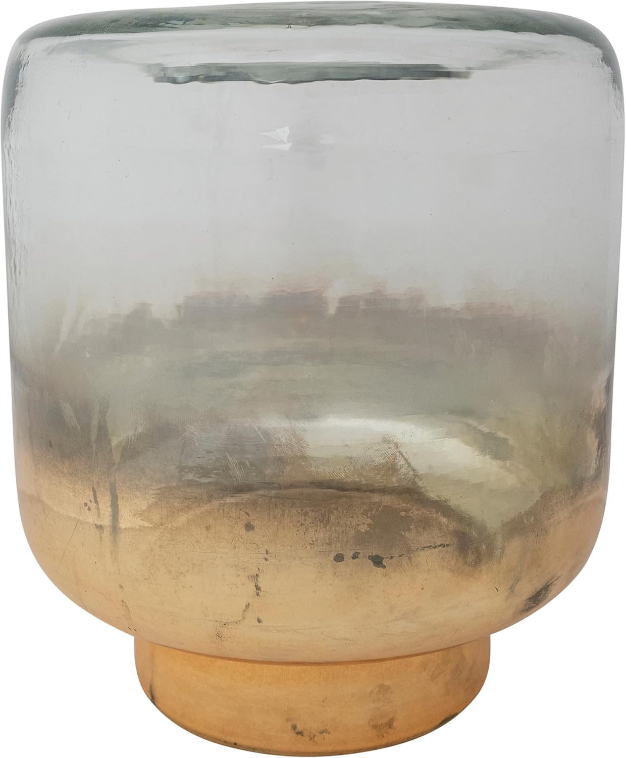 Creative Co-Op Tall Mercury Glass Hurricane Candle Holder, Gold