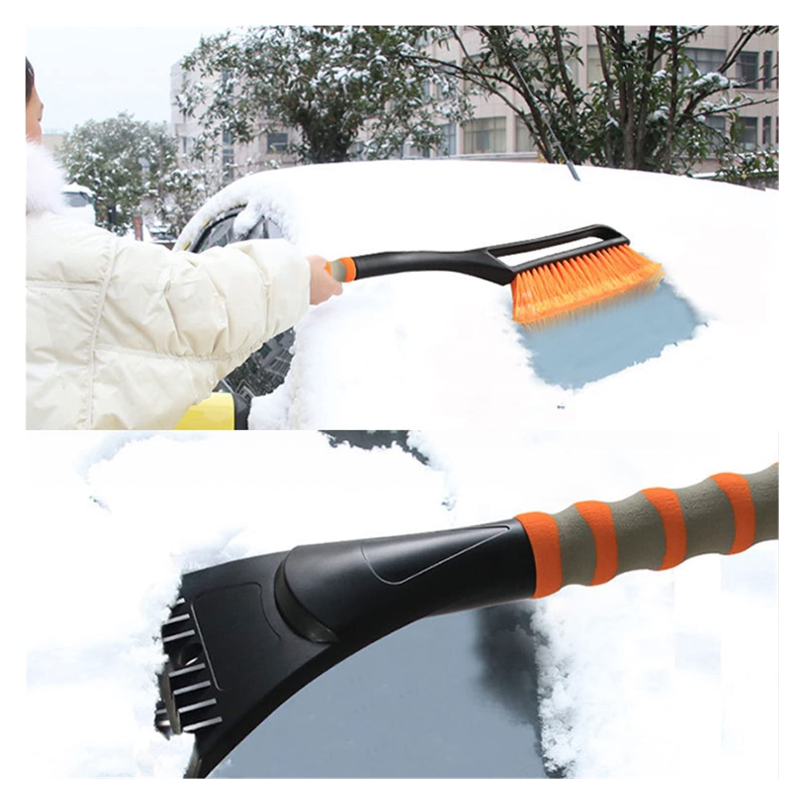 Brosse à Neige pour Pare-Brise Brosse de Nettoyage de Voiture Grattoir à Glace Pelle à Neige détachable Poussière de Neige Supprimer la Brosse Pare-Brise Automatique Gel Brosse à Neige Pelle (Color