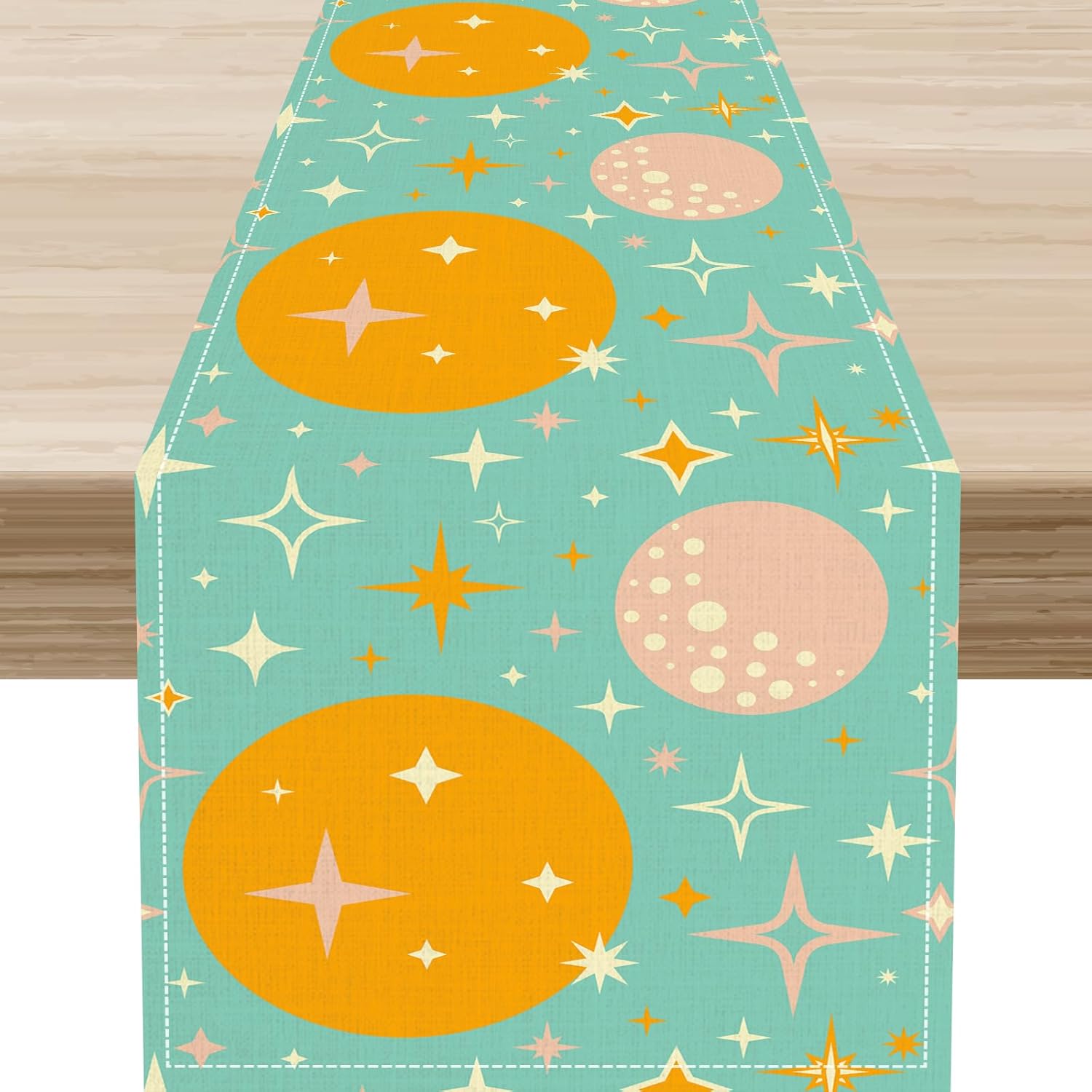 Norse Viking Table Runner, Nordic Mythology Tree of Life Raven Helmet of Awe Ancient Mythical Animal Viking Raven Print Table Runner for Garden Farmhouse Dining Kitchen Table Decoration 13"x108"