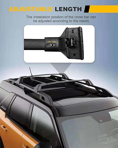 Miniatura 7 de Barras transversales de 265 libras para Ford Bronco Sport Badlands 2021-2025 y Outer Banks 2022-2025 y primera edición 2021 y Heritage Limited