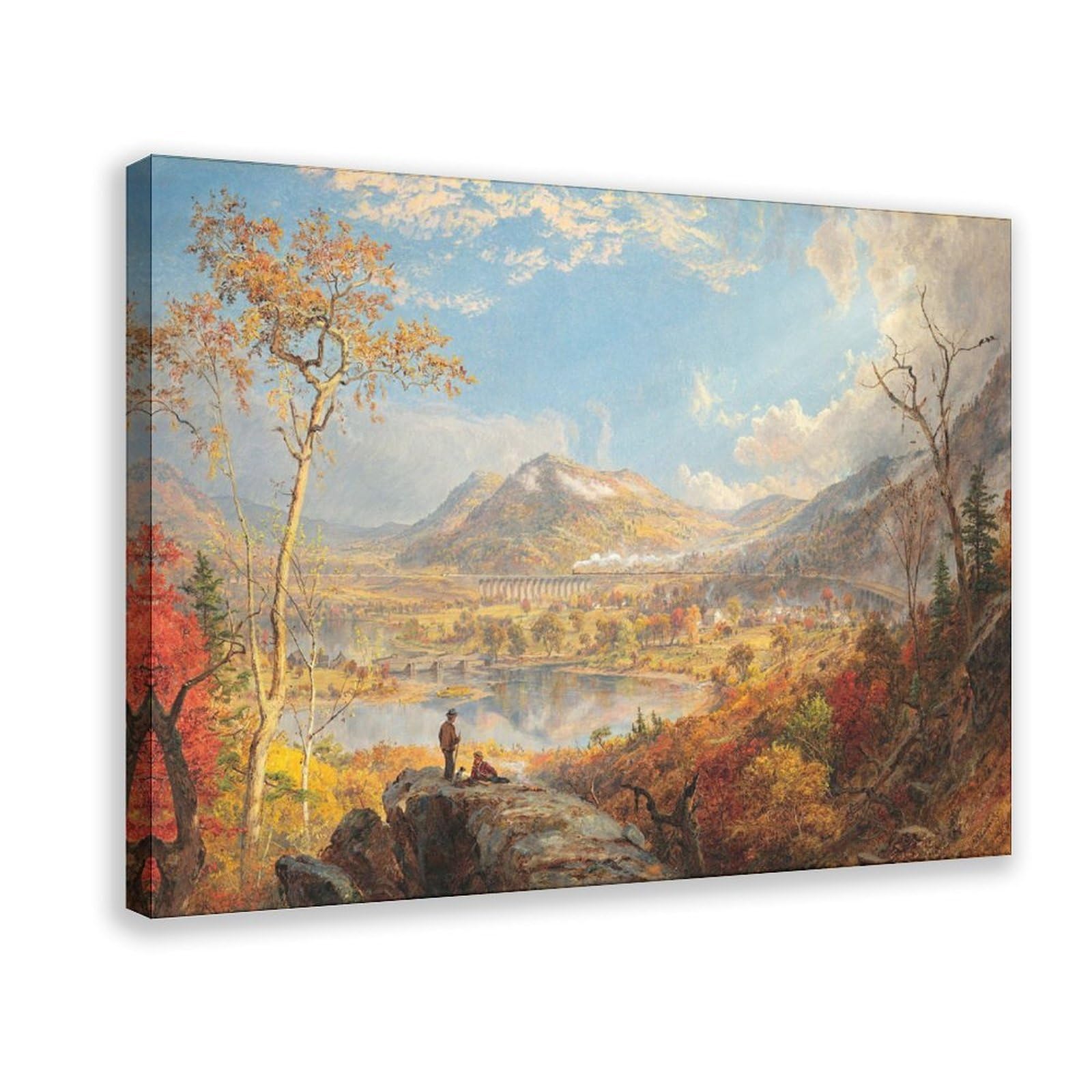 DFJyjFGJJ Jasper Francis Cropsey,Sturrucca Viaduct, Pennsylvania,famous Art Prints Canvas Posters Wall Art Bedroom Office Room Decor Gift 24" L X 36" W