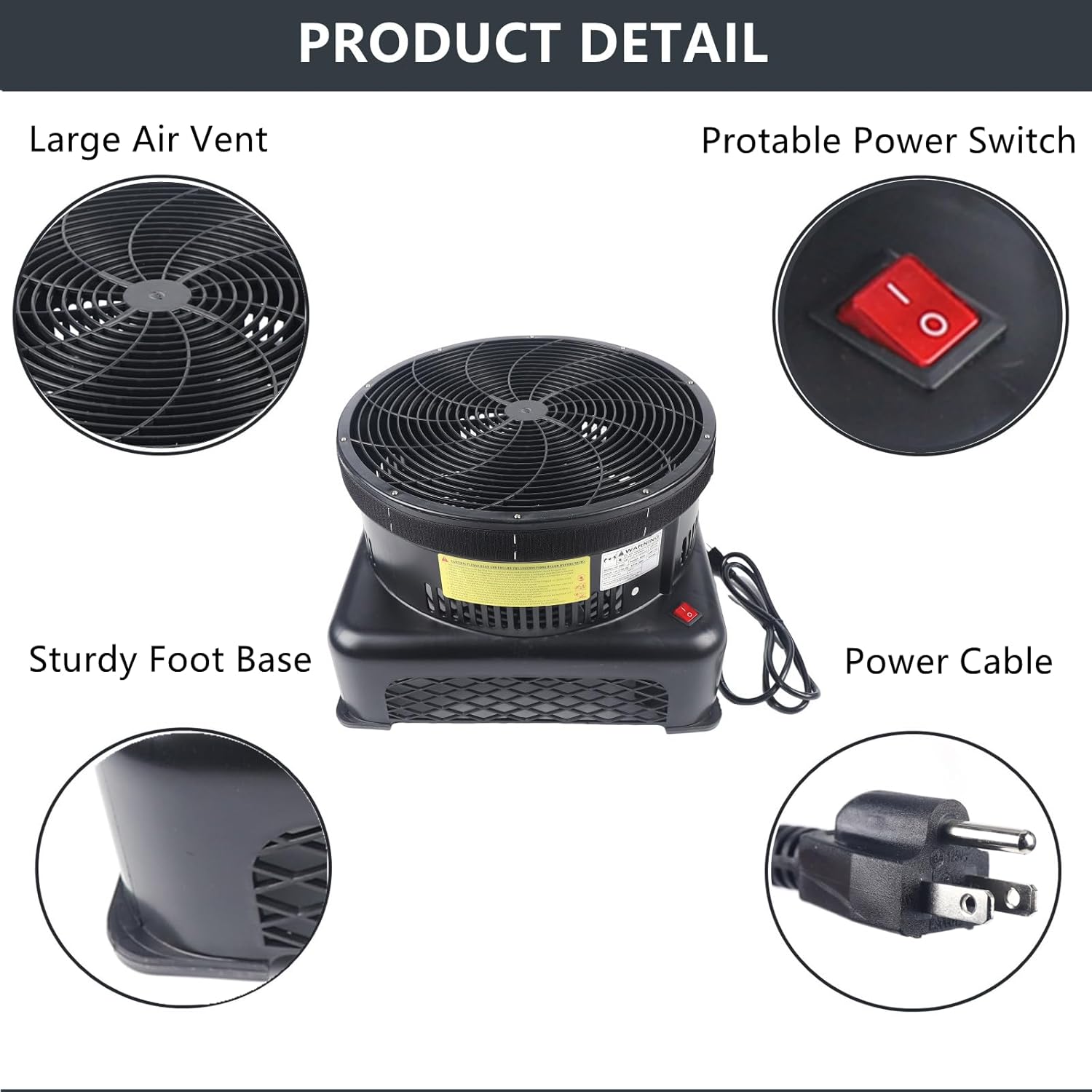 Air Blower 550W Inflatable Air Blower Commercial Air Blower 110V Electric Air Pump Fan Powerful 17.7" Diameter Air Blower for Inflatables Tube Waving Man Sky and Fly Guy (550w)