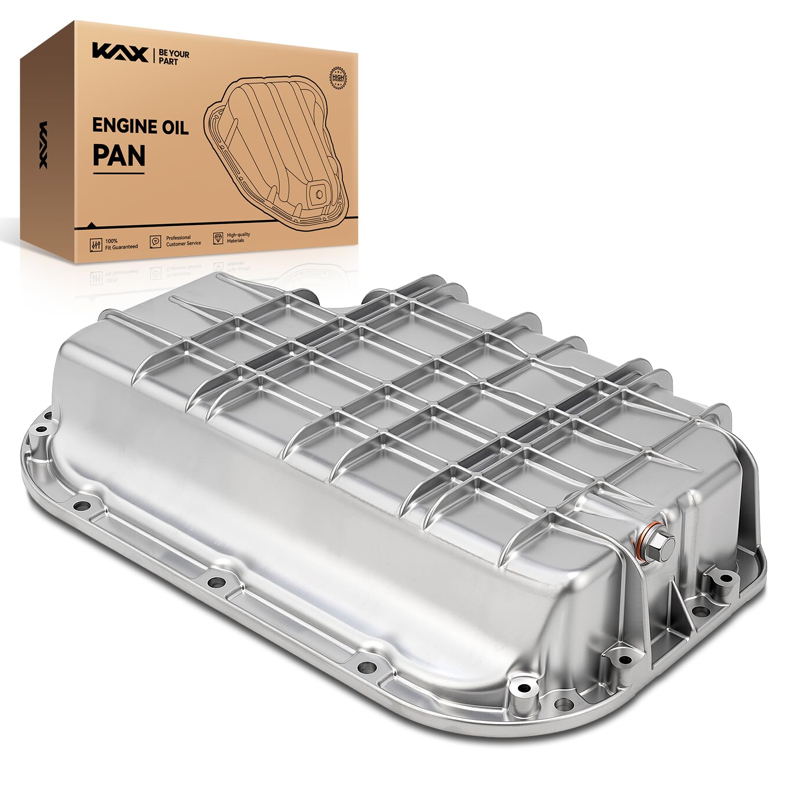 KAX MDP01A Engine Oil Pan Fit for Mercedes-Benz ML320 1998-2003, Mercedes-Benz E320 2000-2002, Chrysler Crossfire 2004-2008, Mercedes-Benz CLK320 1998-2003, ML350 2003-2005, with Drain Plug