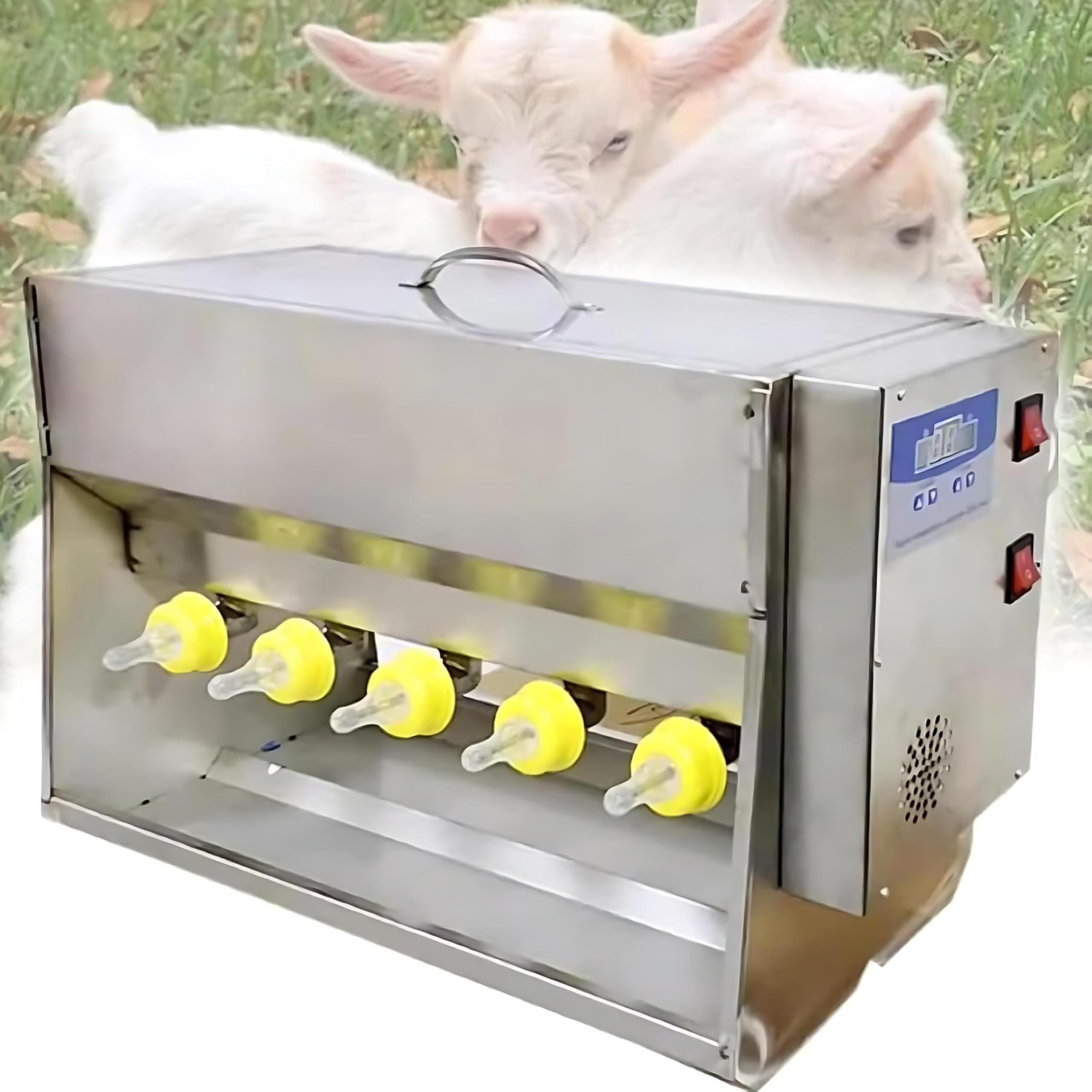 Comedero de leche de lechón, máquina de lactancia automática con temperatura y sonido constantes, diseño de 10 pezones para una mejor experiencia de alimentación