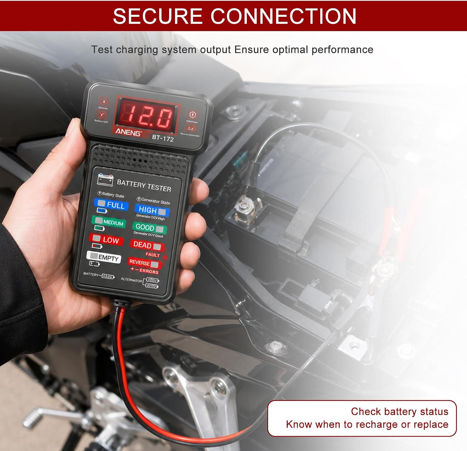 12V Car Battery Tester, Vehicle Voltmeter Charging System Analyzer