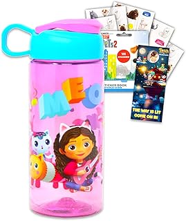 Gabby's Dollhouse Water Bottle Bundle - Gabby's Dollhouse School Supplies Set with Gabby Water Bottle, Stickers, More | Gabby's Dollhouse Water Bottle for Kids