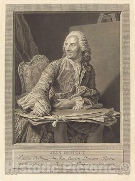 Art Print Moitte After Maurice-Quentin de La Tour, Jean Restout, 1771, Historic Wall Decor 08in x 10in