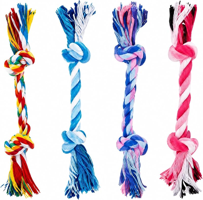 Mini Chew Rope Pack for Small Dogs – 4 Pack Puppy Rope Toys for Chihuahua, Pomeranian & Small Breeds – Tiny Paws Teething & Dental Chew Toys (Mix)