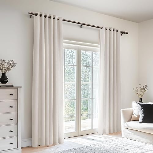 Miniatura 10 de Zeerobee Barras de cortina para ventanas de 120 a 240, juego de barras de cortina negras de 1 pulgada, barras de cortina resistentes con barras de