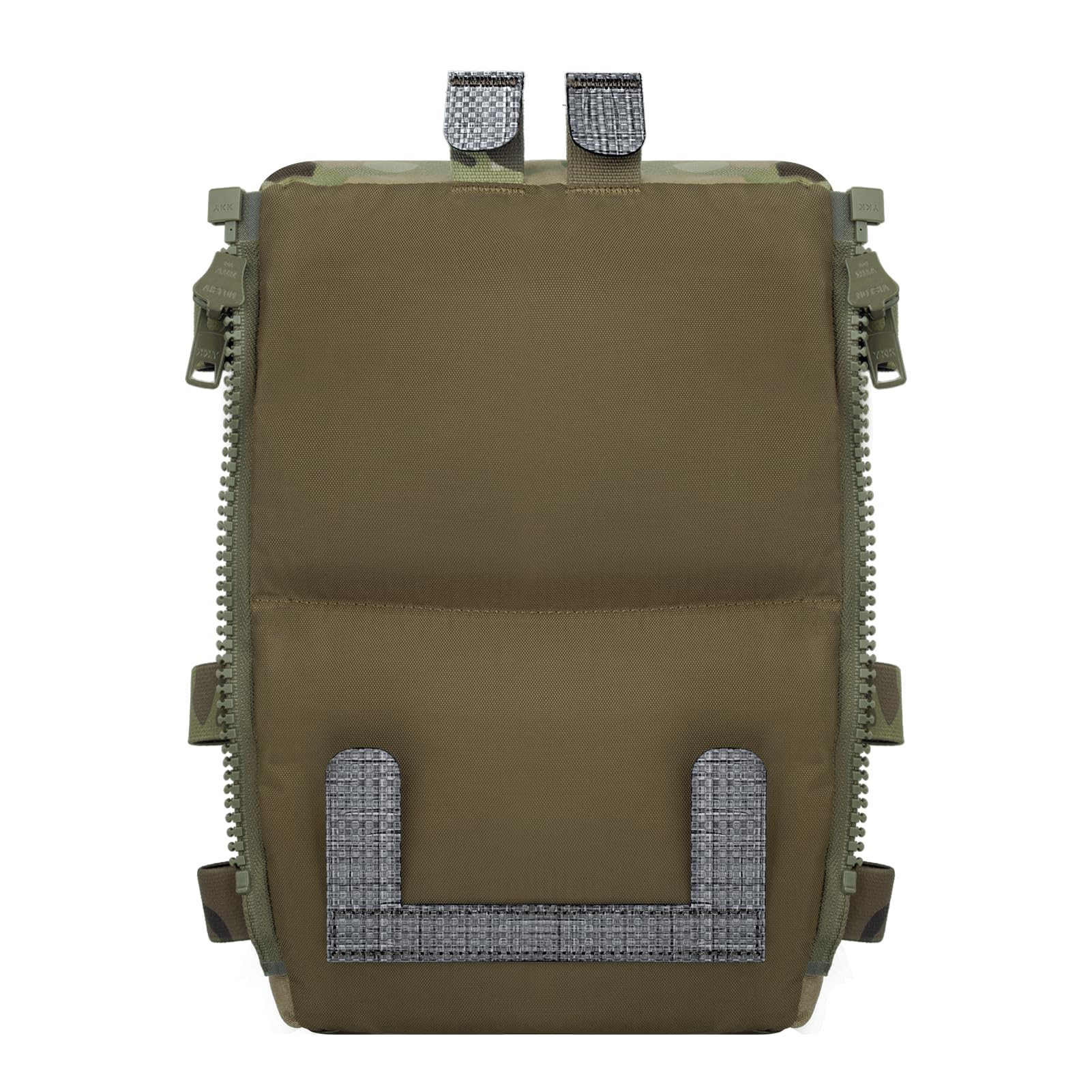 KRYDEX GEAR Tactical Back Panel Doppio Pouch Assault Zip On Modulare Zaino per V5 gilet, Mc, 11.5 x 8.25 inches, Tattico
