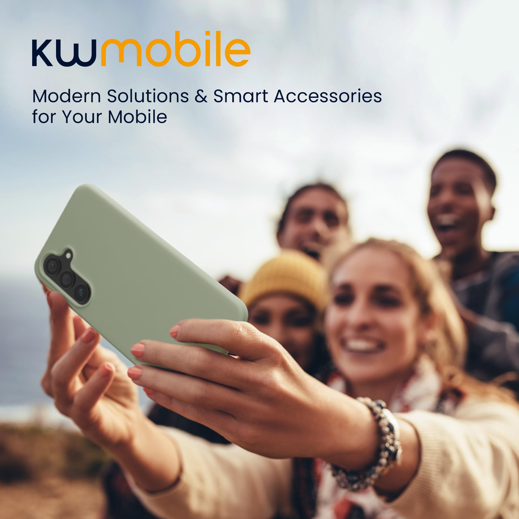 kwmobile Etui na telefon kompatybilne z Samsung Galaxy S25 Case - miękkie etui na smartfon - Back Cover w kolorze szaro-zielonym