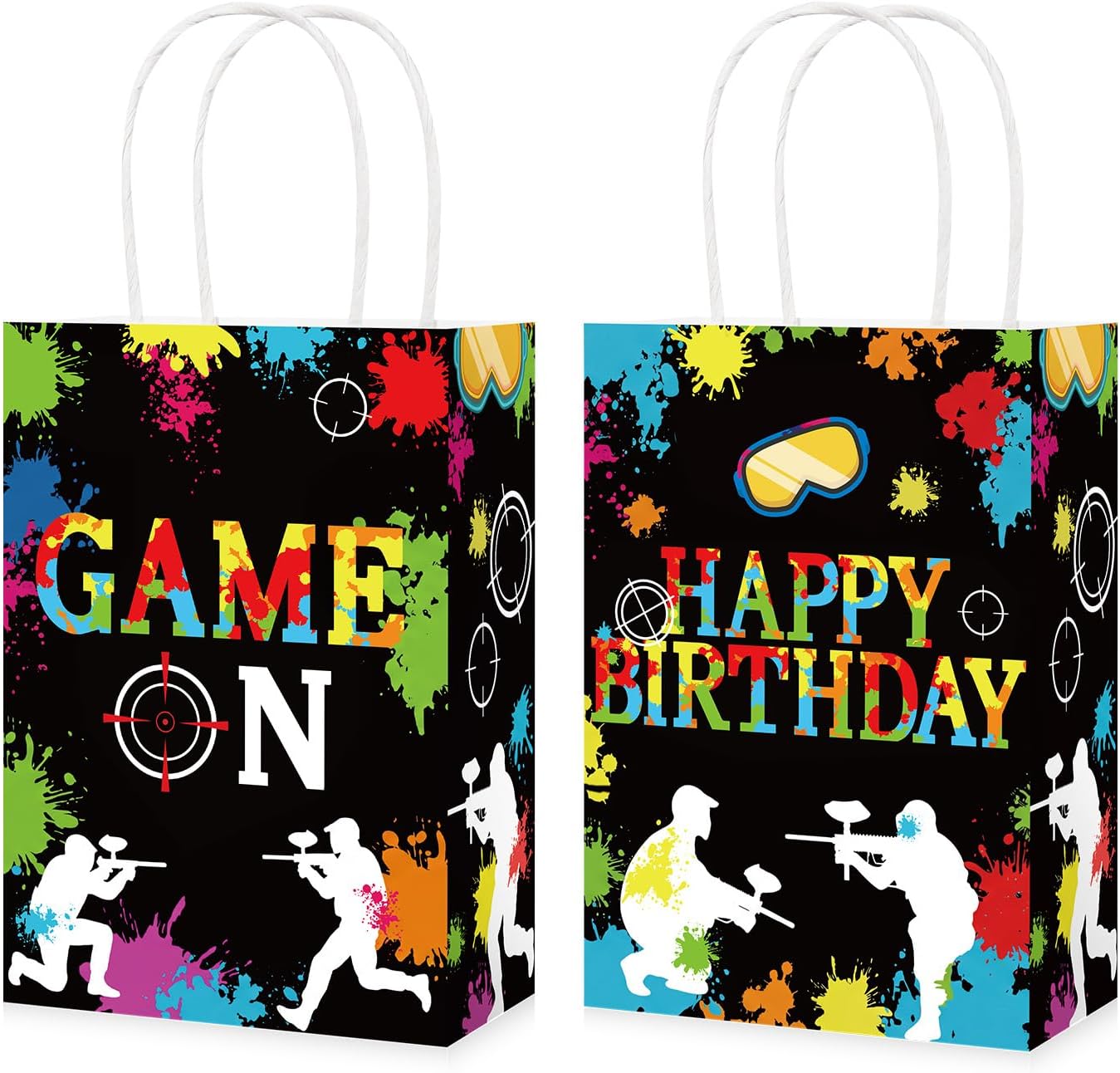 Greencian 16Pcs Colorful Paintball Party Favor Bags Birthday Goodie Bags