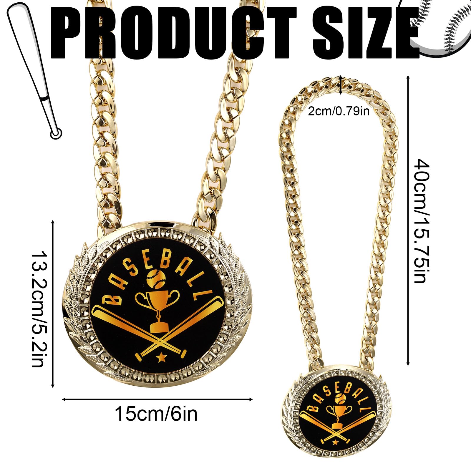 Penitue Greatest of All Time Turnover Chain, 6in/15cm Big Gold Goat MVP Medal Necklace Funny Champion Player of The Game Chain Award for Sports Trophy Prize Gifts — view 2