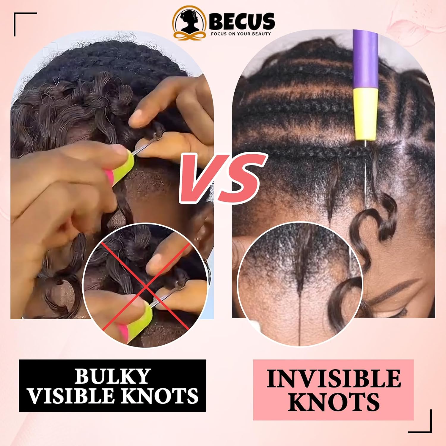 BECUS 18 Inch Burmese Curly Crochet Human Hair 50g 40 Strands Pre-Separated Feather Hair Extensions Natural Black 1B#, Knotless Braiding Hair, Miracle Knot Style Crochet Hair for Women