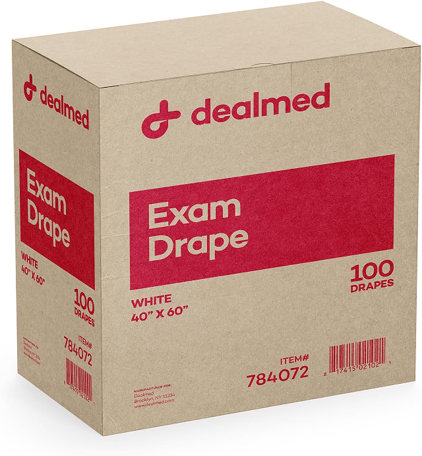 Dealmed Drape Sheets – 100 Count of 2-Ply Drape Sheets, White Material, Perfect for Hospitals, Medical Facilities, and Physicians’ Offices, 40" x 60"