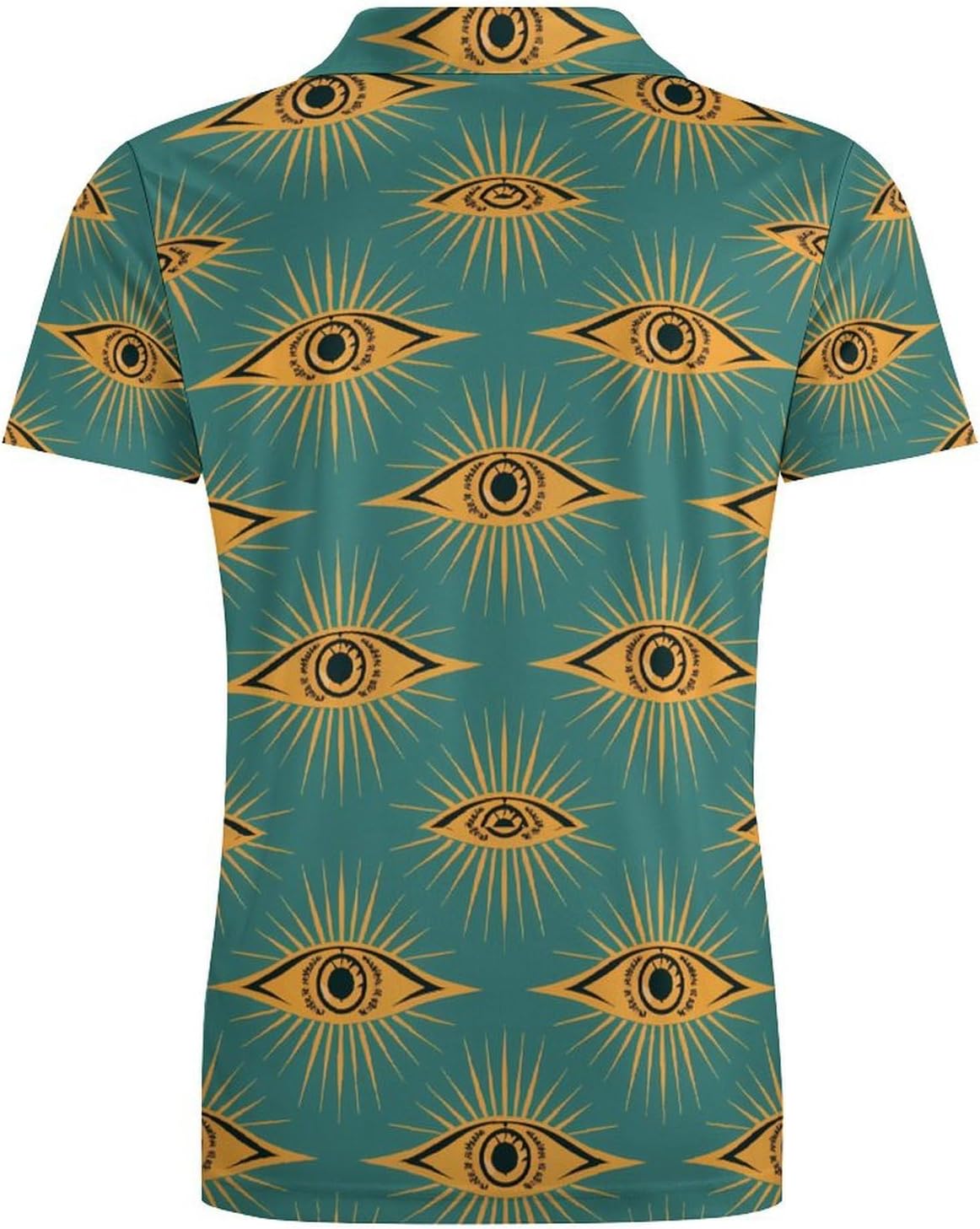 Green Evil Eye Moon Novelty Men's Short Sleeve Shirt Golf Tennis Shirts Work T-Shirt Sport Tee