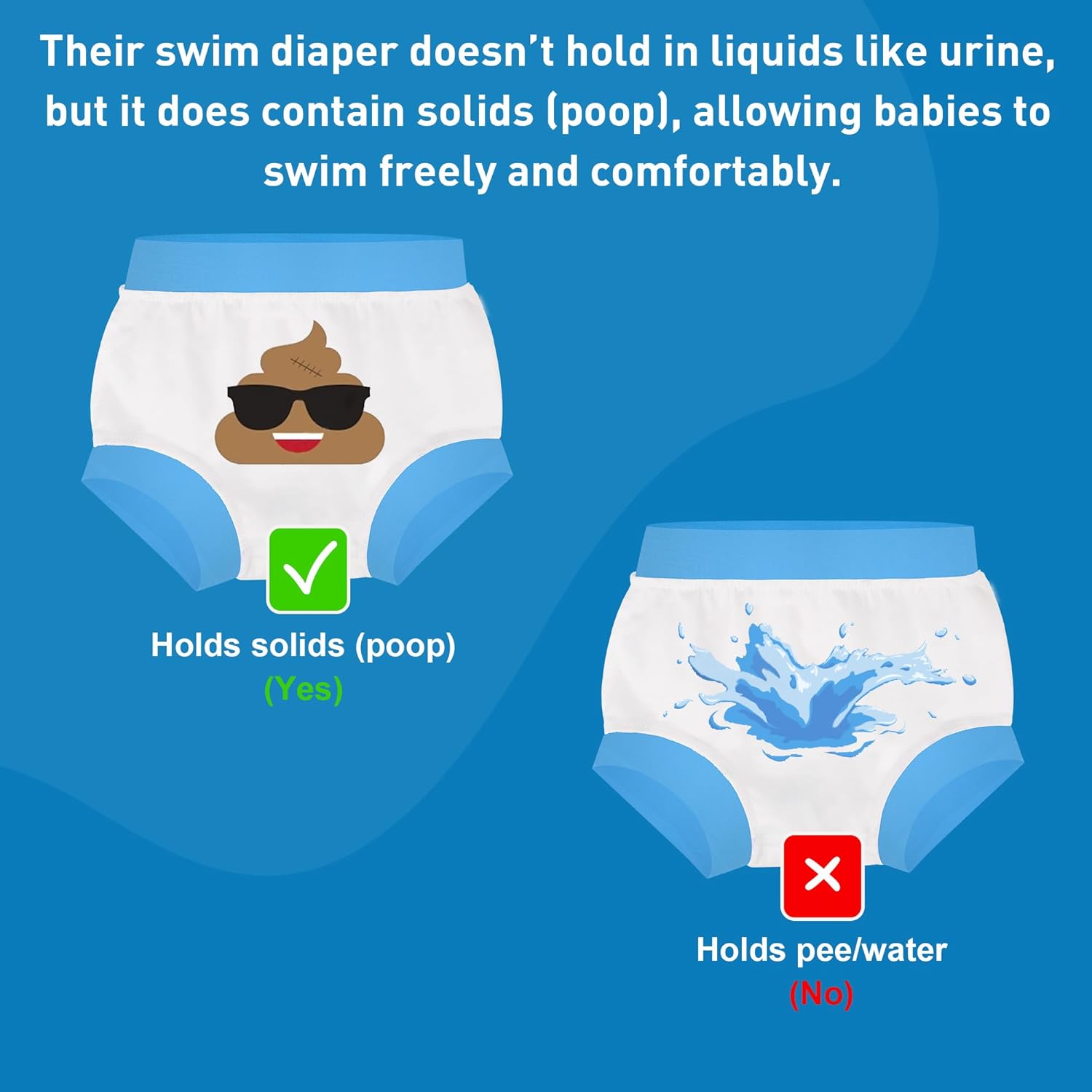 BIG ELEPHANT Baby Swim Diapers 3pcs, Reusable Adjustable Washable Waterproof Swimming Diaper for Boy's and Girl's 6Months - 5 Years - Image 2