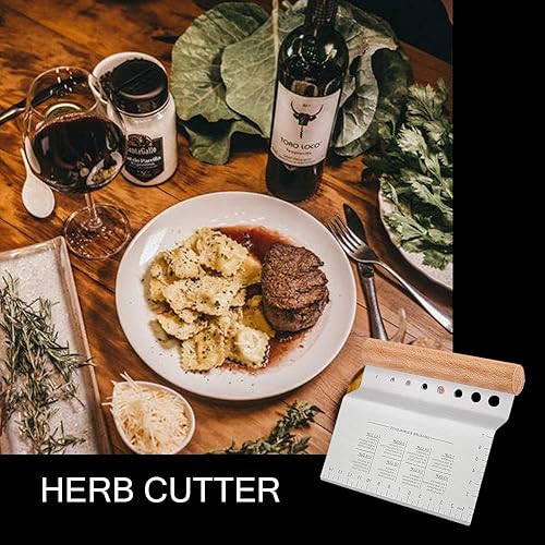 Miniatura 6 de Raspador de masa de 8 agujeros, acero inoxidable con pelador de hierbas, herramienta de cocina multiusos, para pasteles, cortador de pizza,