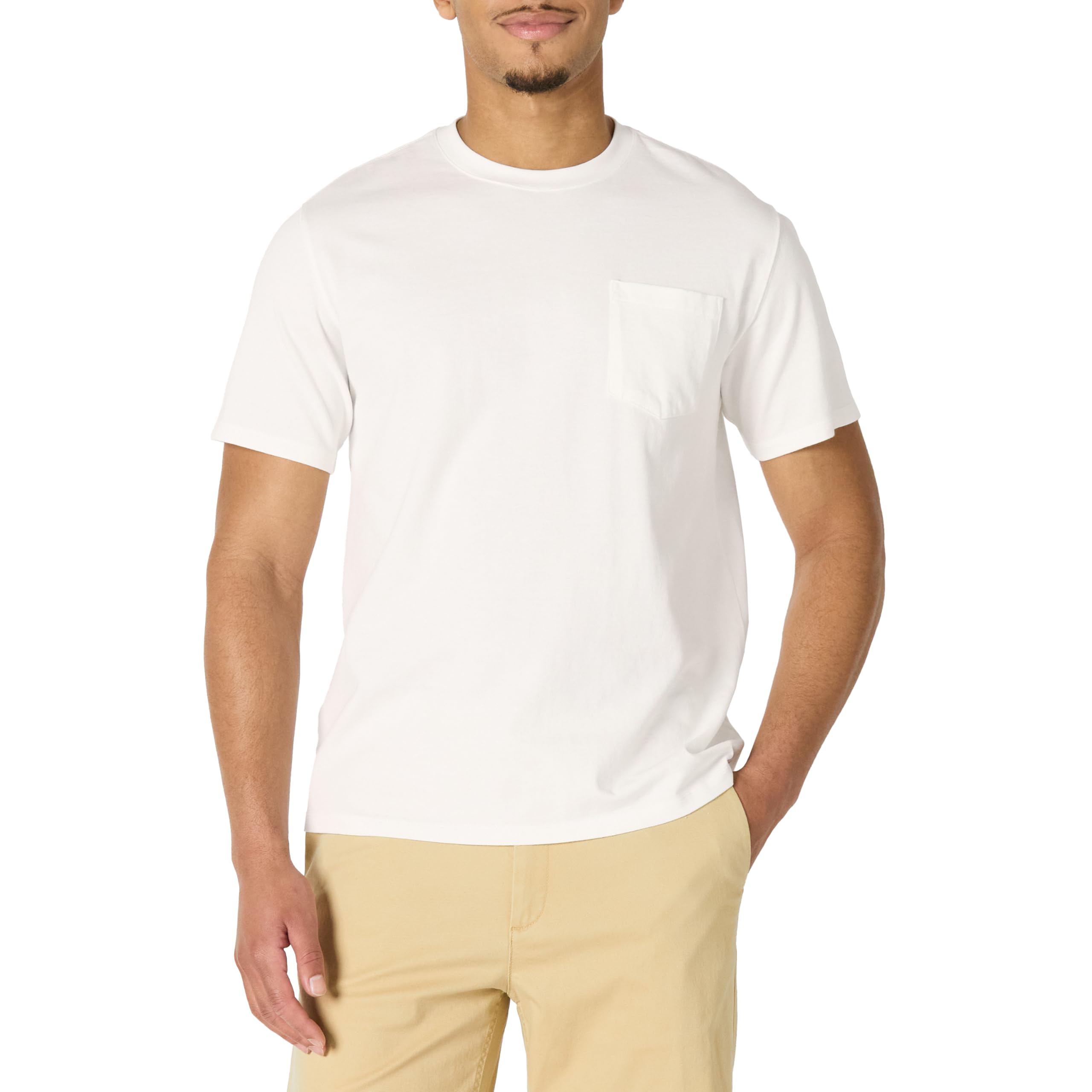 Amazon Essentials Men's Relaxed-Fit Heavyweight Cotton Pocket T-Shirt