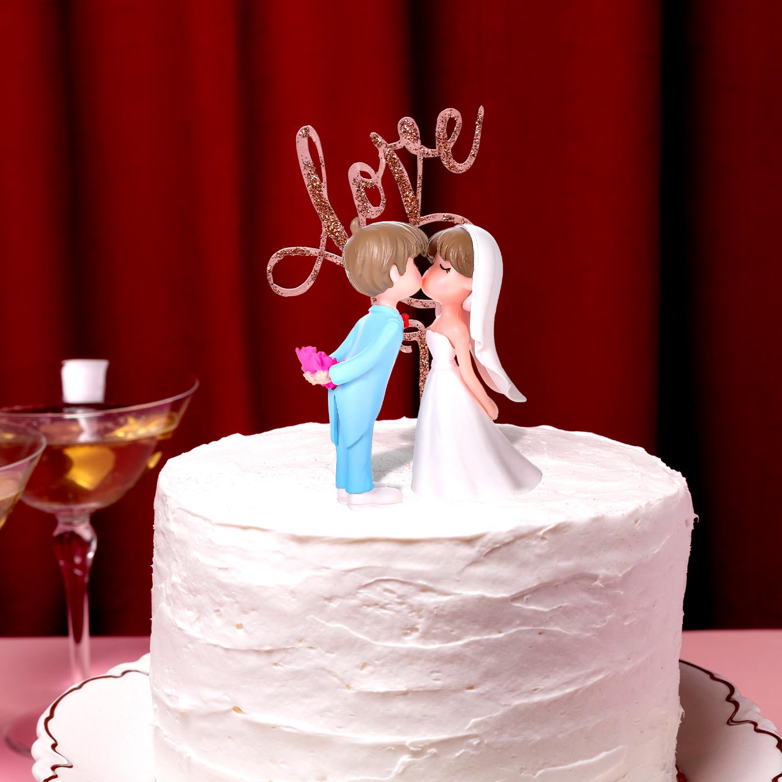 Snapklik.com : Elegant Resin Bride \u0026 Groom Cake Topper - Wedding Cake  Toppers Bride And Groom Hand-Painted Wedding Cake Decorations For  Rustic/Modern Weddings, image size:1600x1600