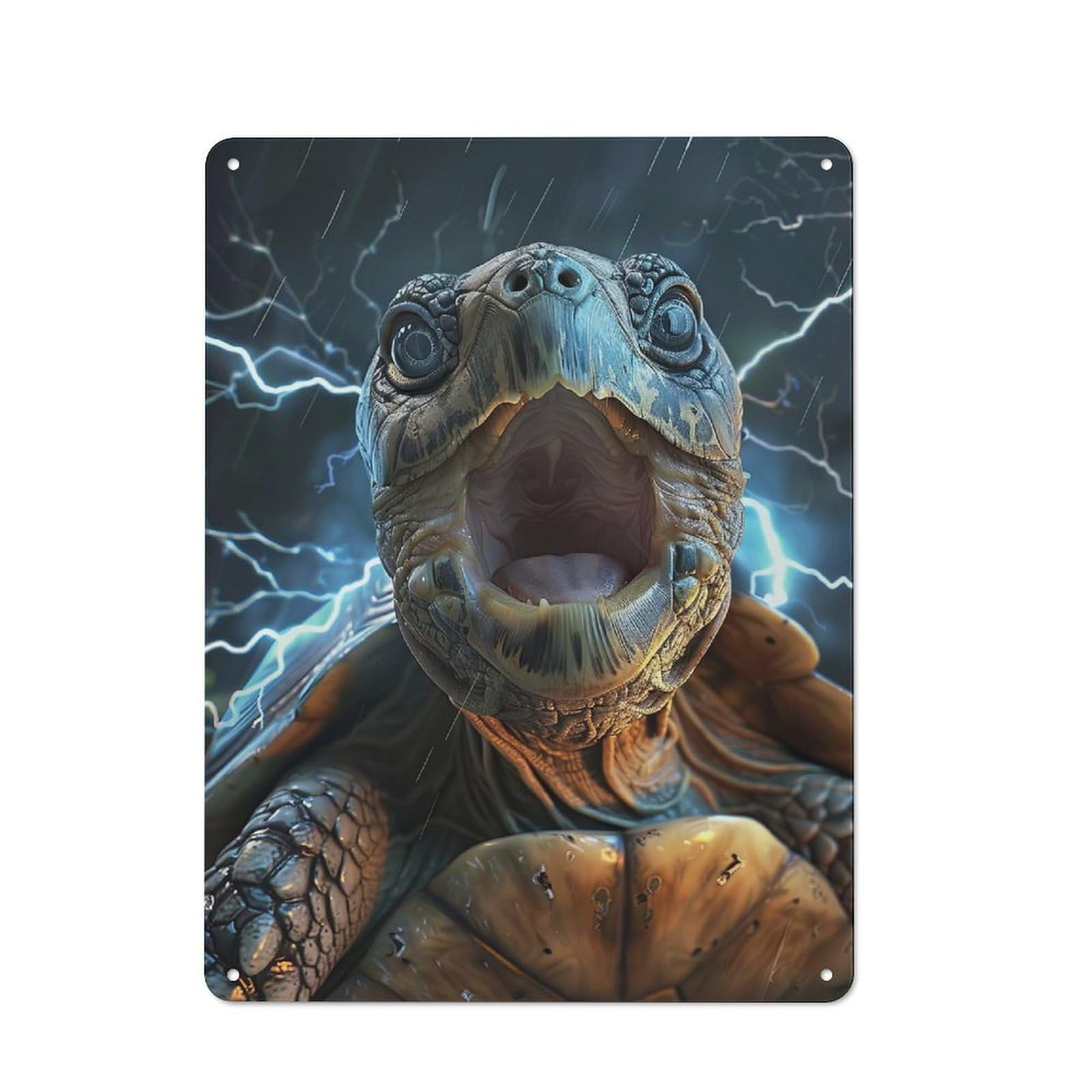 Junmoney Style-6 Country Metal Sign With Turtle Lightning Design 40X30cm, Barn Style Rustic Kitchen Decor For Farmhouse Kitchen, Pantry Or Dining Area
