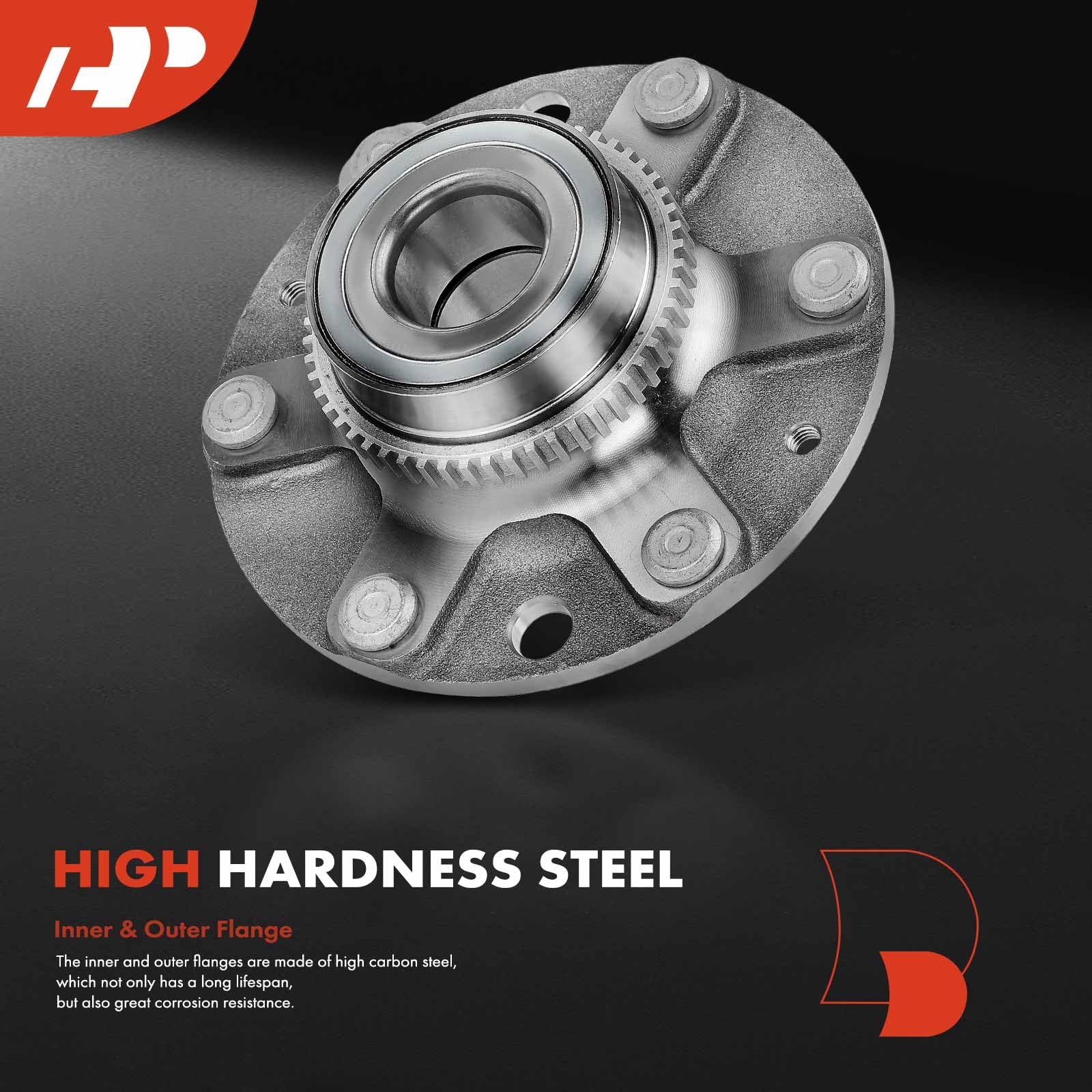 TRQ Front Wheel Hub Bearing Assembly Set For 2007-2008 Hyundai Entourage & 2006-2014 Kia Sedona