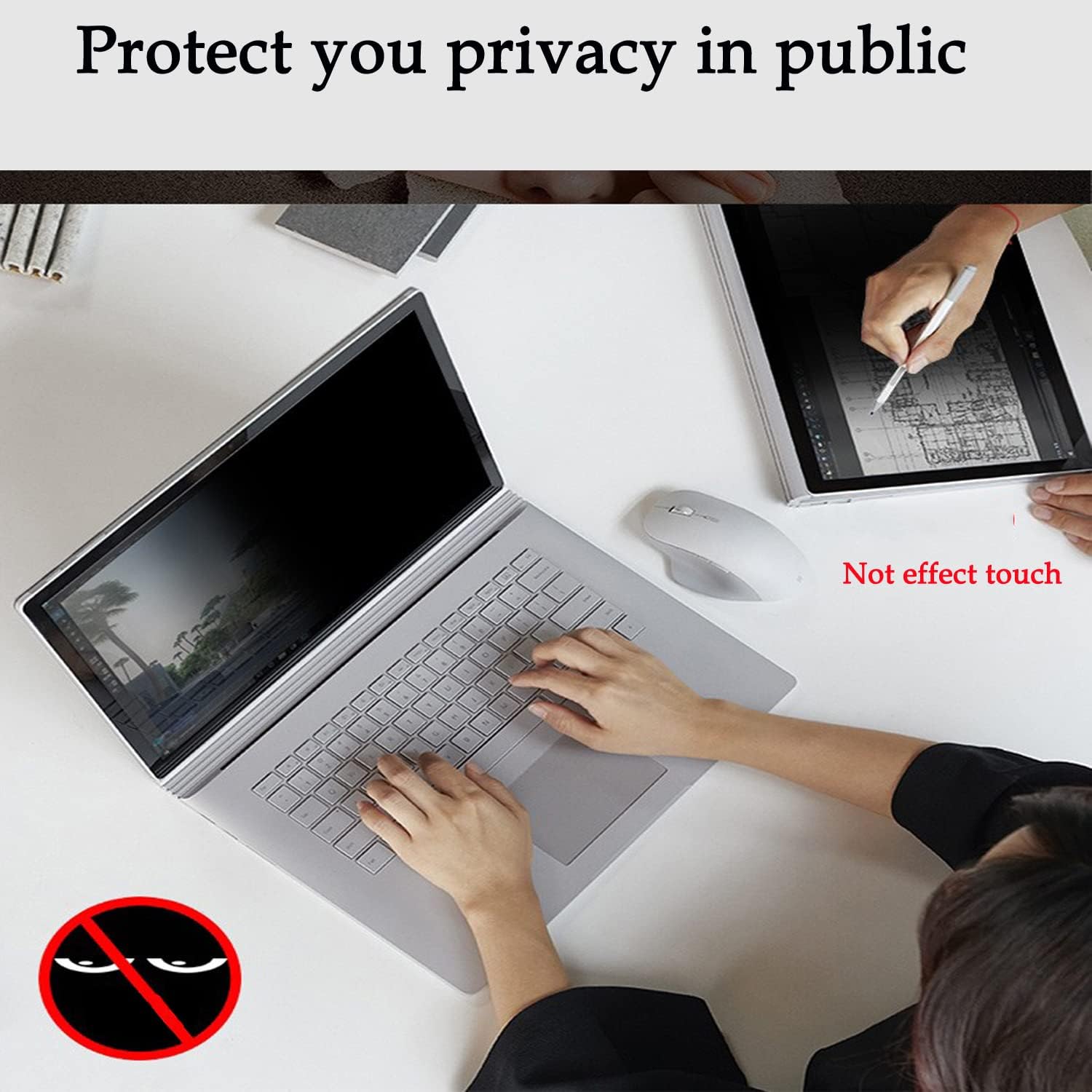 Privacy Screen Protector Suit for Microsoft Surface Laptop 4/3/2/1 13.5 Inch, Dark Anti-Spy Screen Film Guard for Surface Laptop 4/3/2/1 13.5 Inch