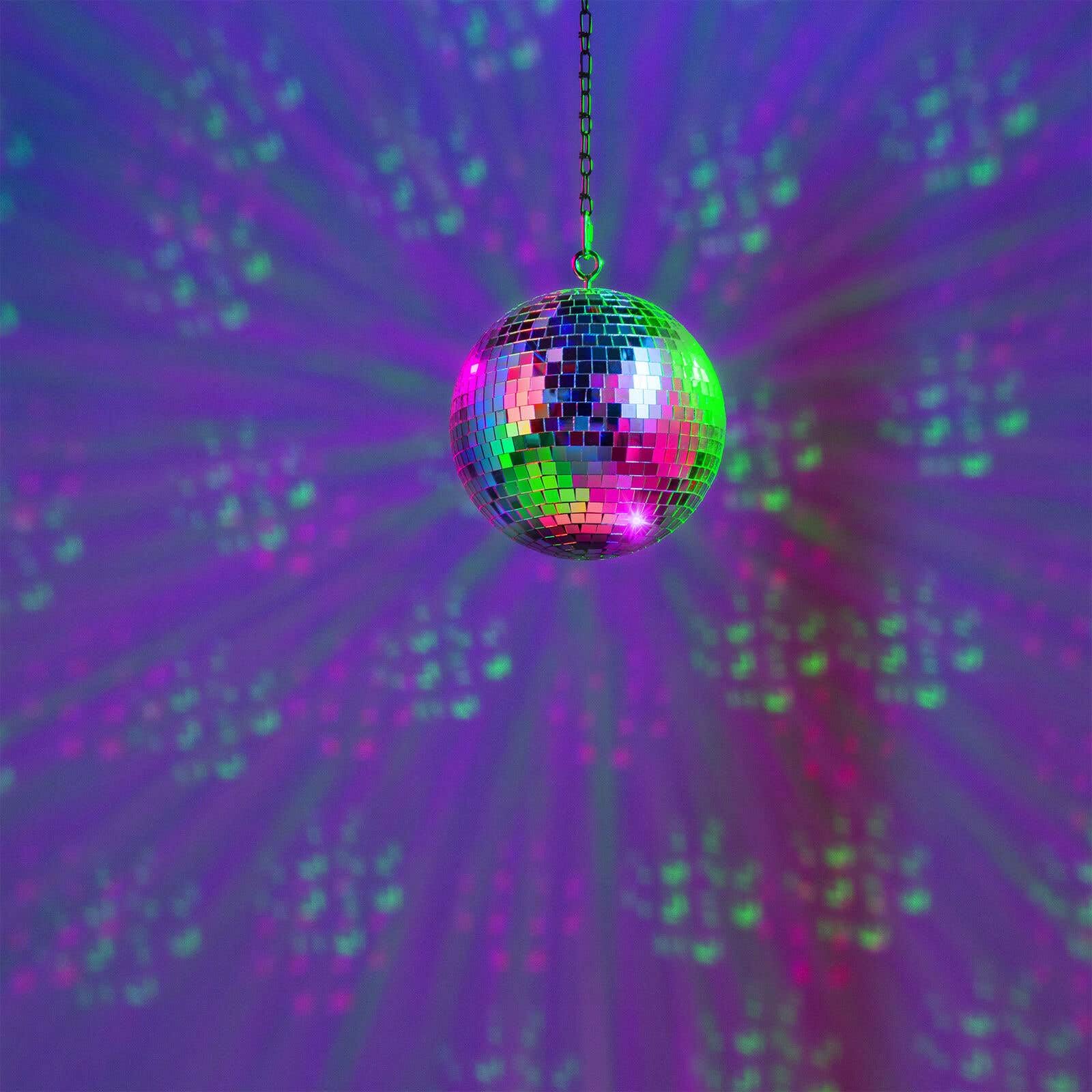 BeamZ Bola de espejos 20 CM con motor, Bola de discoteca giratoria, Luz Discoteca, Motor eléctrico 230V, Esfera de PVC, Bola discoteca de espejos, luces discoteca profesional, Disco Ball