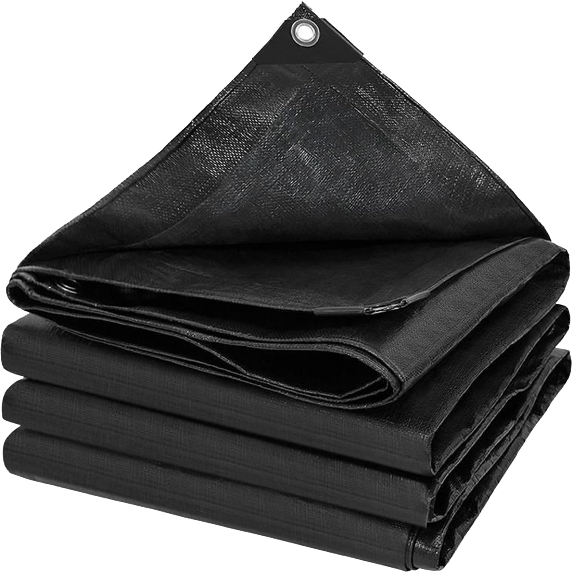 Telo Impermeabile da Esterno 3.2 x 3.3 m Telo Copritutto Multiuso 160 G M², Antipioggia Antistrappo Grandi Dimensioni Multiuso per Piante, Serra, Pet Hutch, Nero