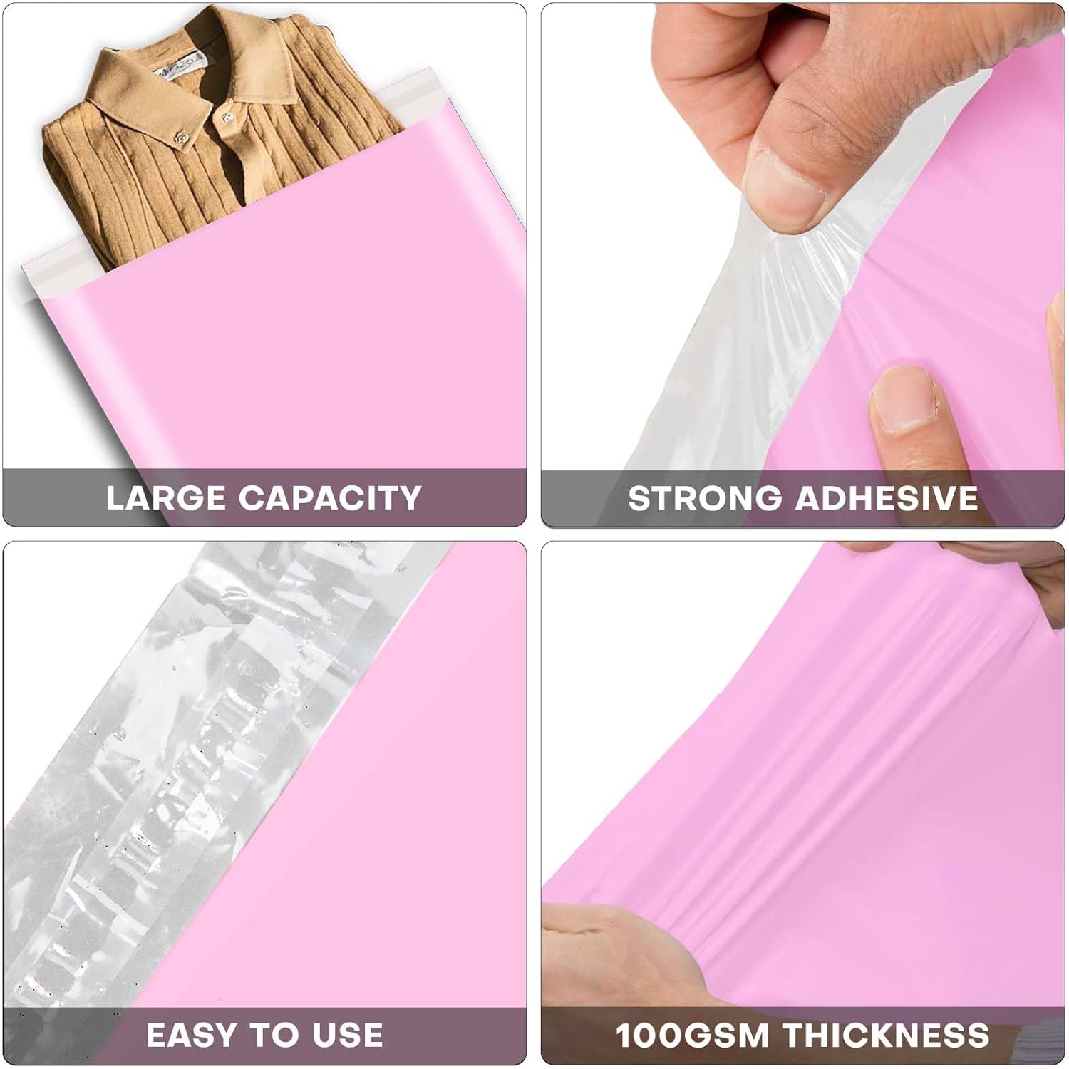 Poly Mailers 30 x 36 Large Poly Envelopes Shipping Bags 20 Pack, Shipping Mailers with Self Seal Adhesive,Waterproof and Tear Proof Polyethylene Mailer Bags for small business (Light Pink)