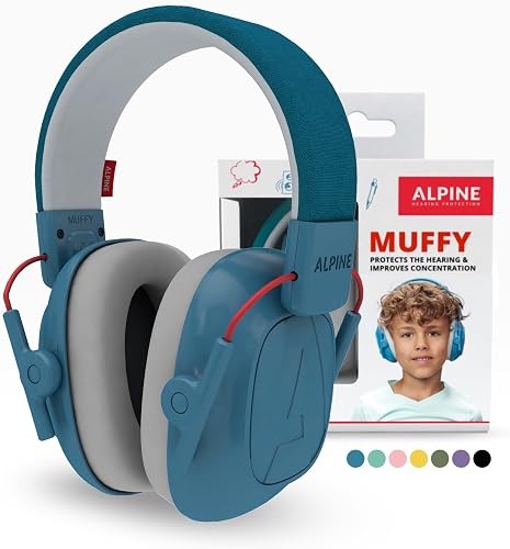 Muffy Kids Casque Anti-Bruit 5-16 ans 25dB Bleu Alpine