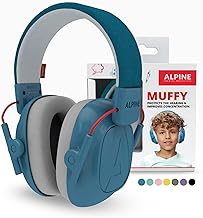 Alpine Muffy Ear Protectors for Children 5-16 Years Old - Anti-Noise Helmets - Comfortable Hearing Protection - Adjustable Band - Blue