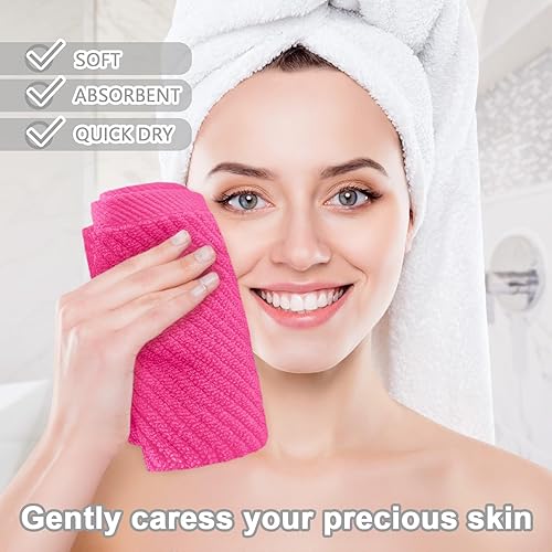 Vista 274 de VOOVA & MOVAS Toallas verdes para baño, 100% algodón, de secado rápido, ligeras, gruesas, suaves, juego de toallas de 6 piezas, 2 baños grandes