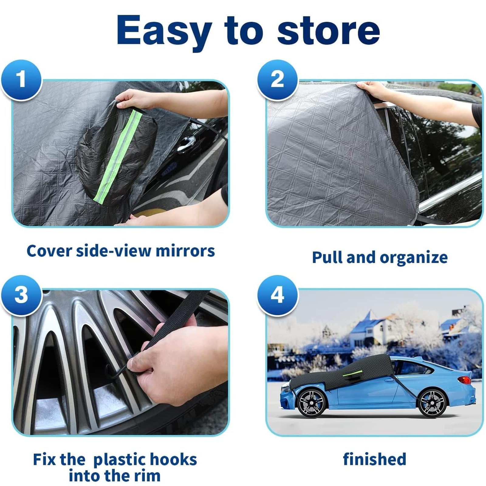 EEASSA Copertura Parabrezza Auto per MG HS/HS PHEV SUV, Protezione Parasole Inverno Copri Telo Antigelo Impermeabile Anti UV Sole Neve Ghiaccio Gelo Polvere Resistente