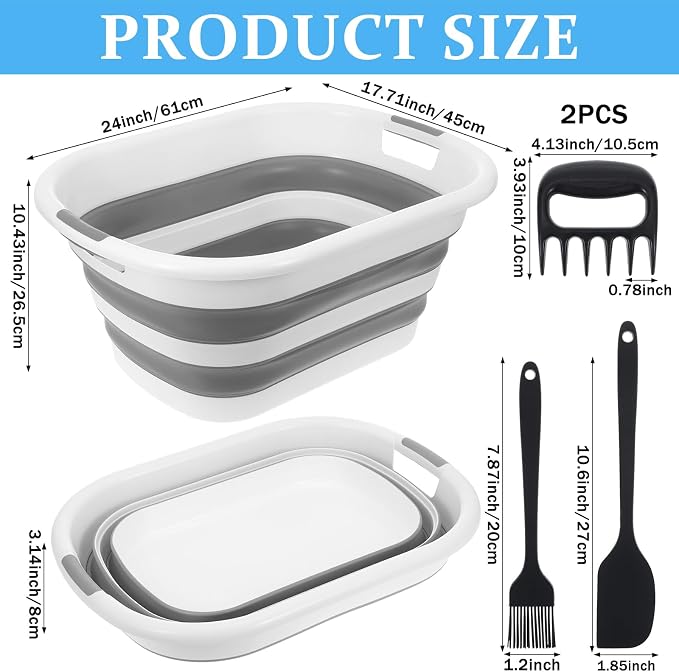 Contenedor plegable para preparación BBQ 30L con utensilios miniatura 3