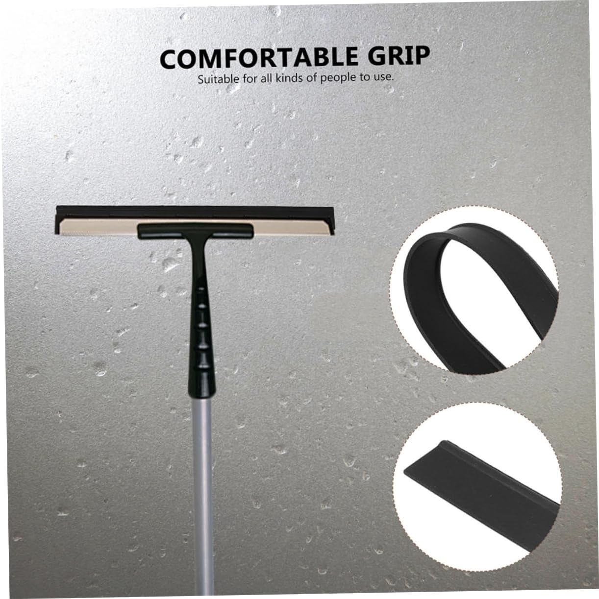 2pcs Glass Squeegee Rubber Replacement Strips Long-Lasting Cleaning Pads for Window and Windshield Cleaning Black Rubber Components