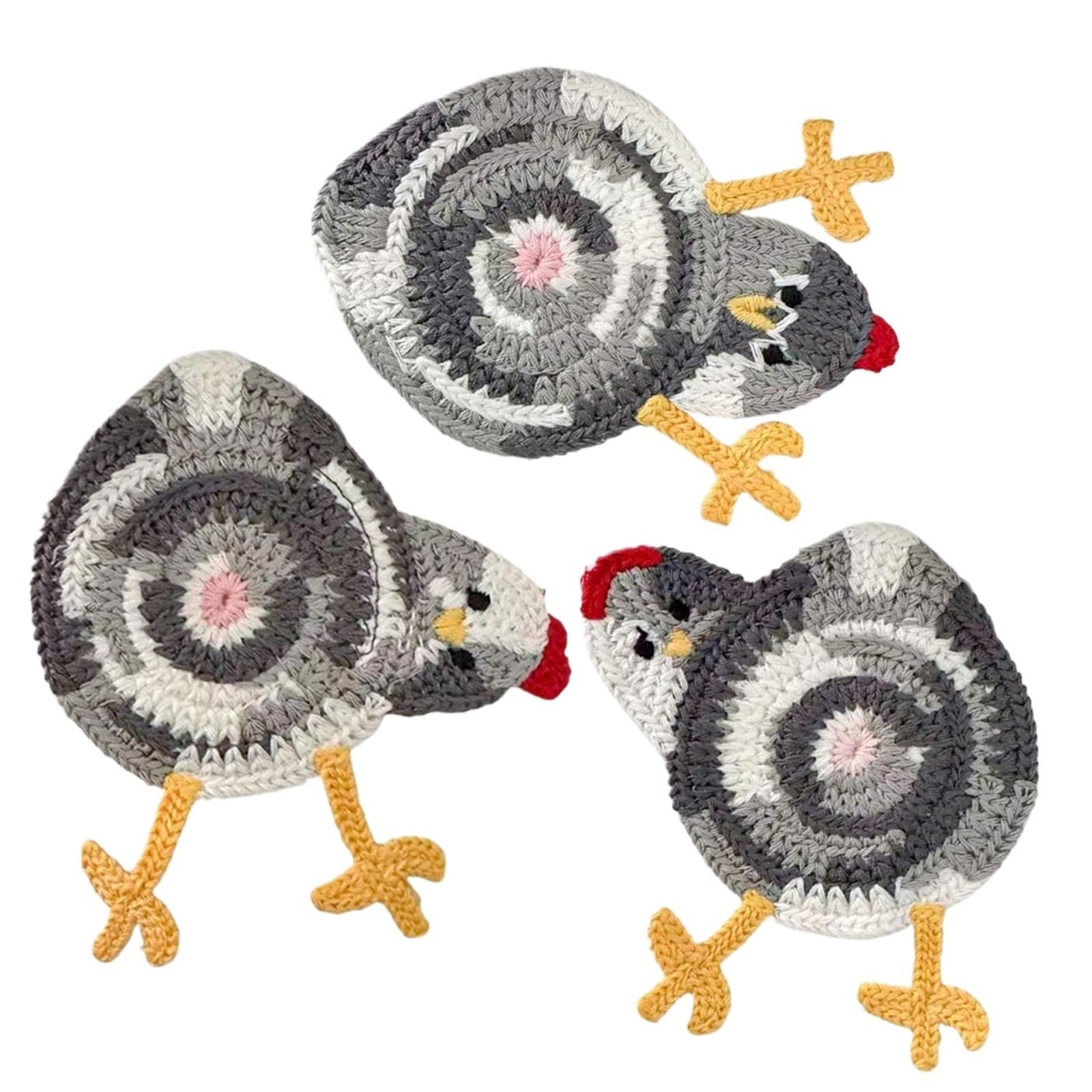 Tapis de table poulet en tricot pour égayer vos pauses café en famille