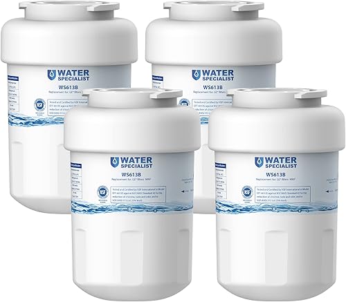 Waterspecialist Filtro de agua para refrigerador MWF, repuesto para GE Smart Water MWFP, MWFA, GWF, HDX FMG-1, WFC1201, GSE25GSHECSS, RWF1060, 4