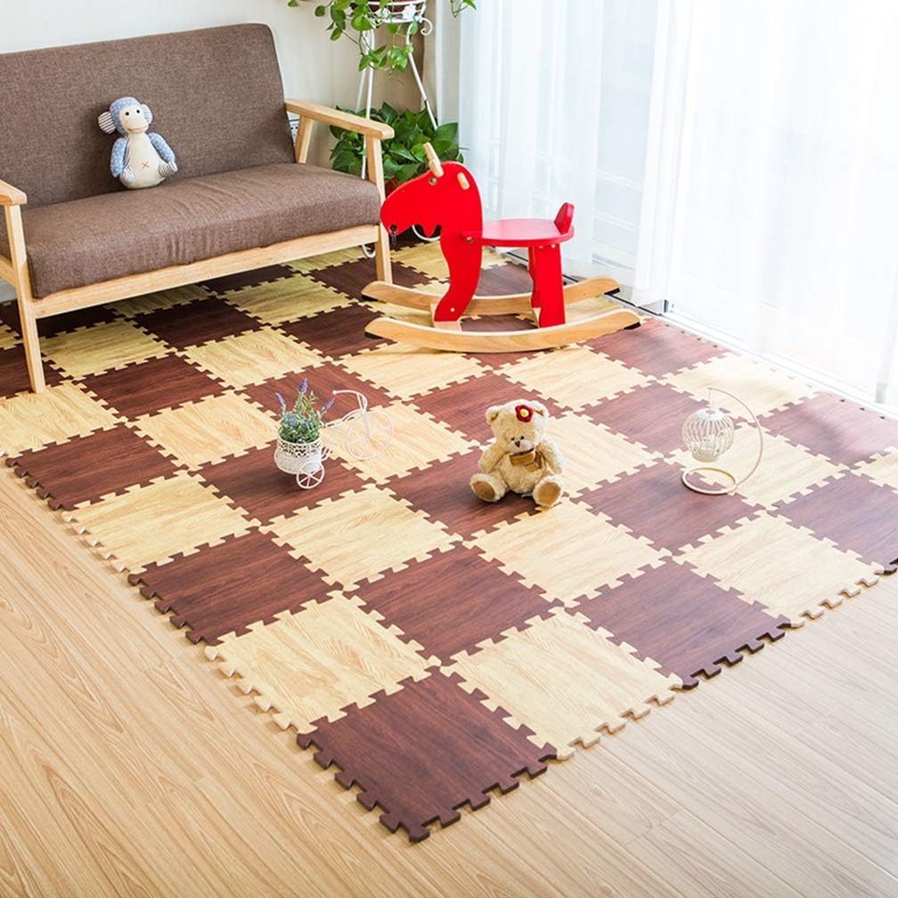パズルマット 毎日続々入荷 ジョイントマット 赤ちゃん 16枚組 30ｃｍ 木目 フロアマット キッズ ベビー ケガ防止 洗える 淡色 暗色 かわいい エコ プレイマット 防音 クッションマット