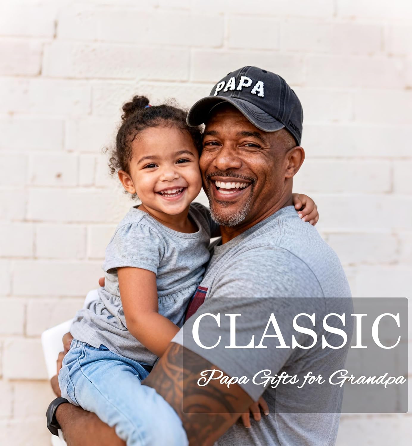 Waldeal Mens PAPA Hat, Best Dad Ever Gifts from Daughter Wife, Washed Cotton Embroidered PAPA Baseball Cap Black - Image 3