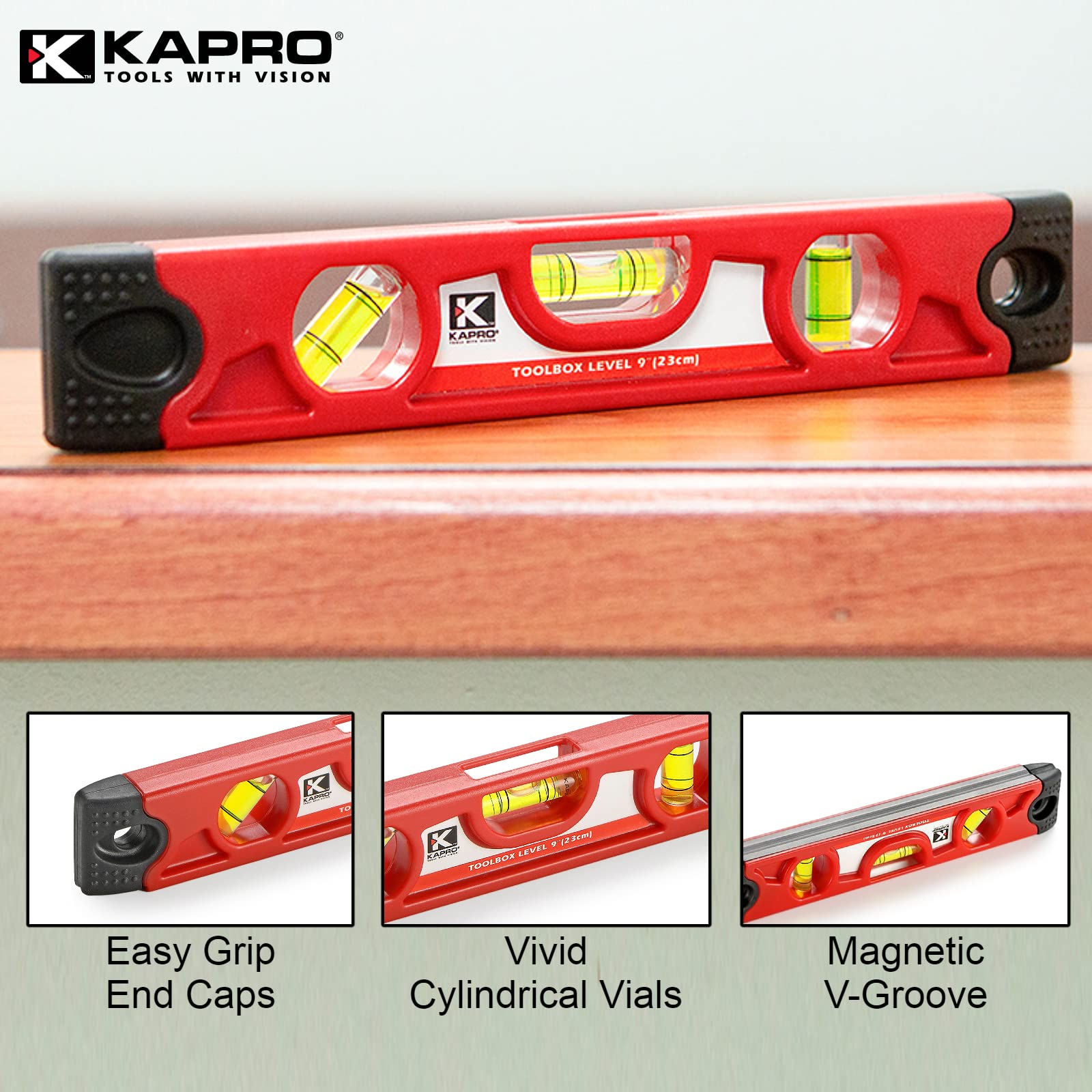 Kapro - 227 Toolbox Level - 9-Inch - for Leveling and