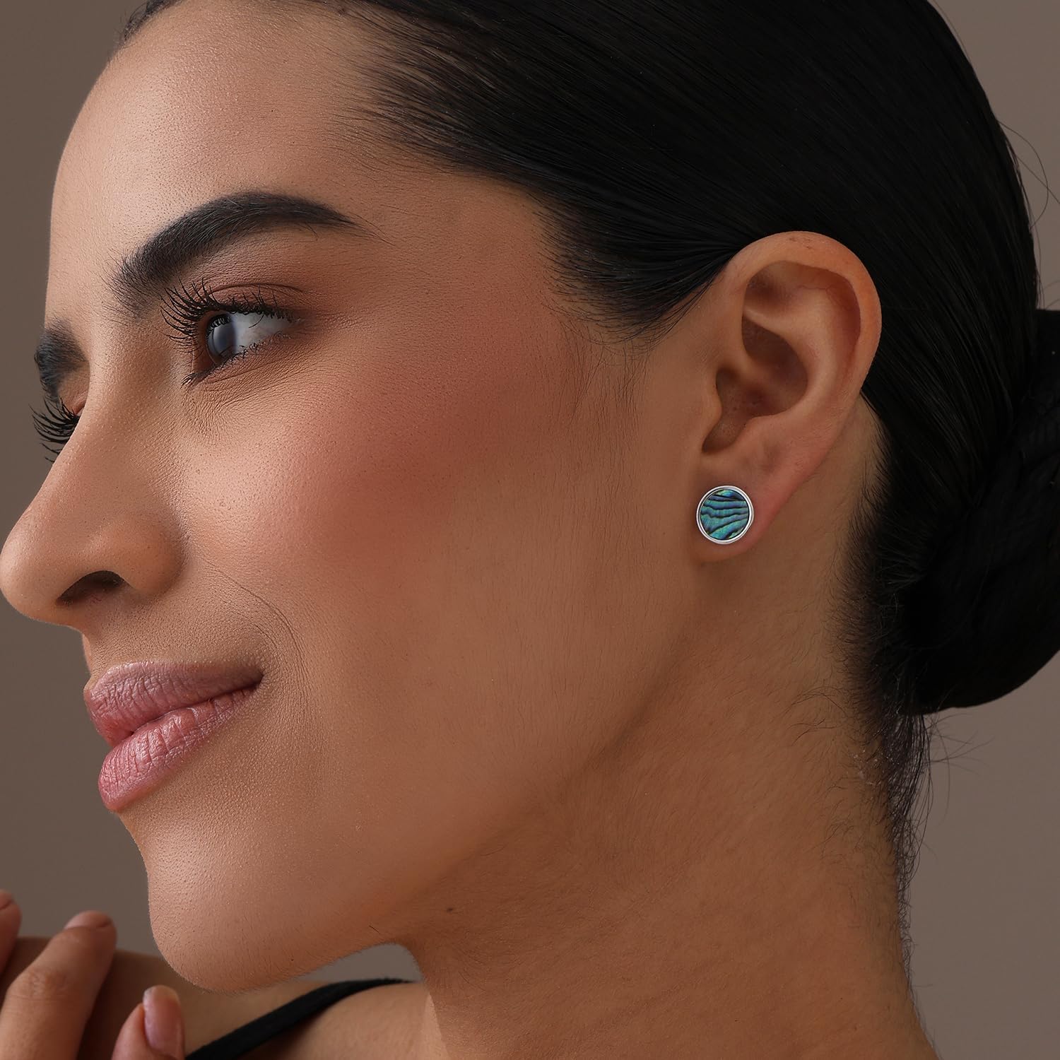 LeCalla 925 Sterling Silver Stud Earrings | Women's Silver Earrings | Lightweight Abalone Shell Stud Earrings | Turquoise Enamel Starfish and Dolphin Design Earrings for Women - Image 2